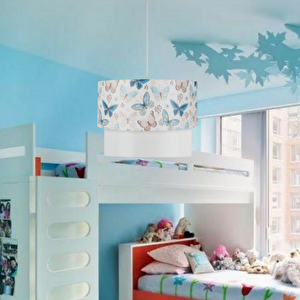 Pasta Şeklinde Sarkıt Kelebekler Desenli Yatak Odası Çocuk Odası Genç Odası Hol Avize