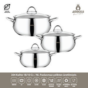 Stone 6 Parça Mini Derin Tencere Seti - Stn-5681