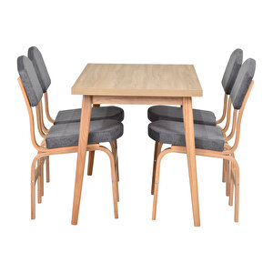 Vilinze Ege Sandalye Avanos  Ahşap Mdf Mutfak Masası Takımı - 70x120 Cm