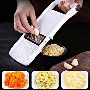 Tilbe Home Rende Dilimleyici Hazneli 8 Bıçaklı Sebze Patates Rendeleme Mandolin Doğrayıcı Lüx Dicer Rende Seti
