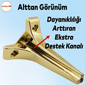 Sedef Lüks Mobilya Kanepe Sehpa Tv Ünitesi Koltuk Ayağı 19 Cm Gold Altın Baza Ayak 4 Adet