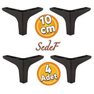 Sedef Lüks Mobilya Kanepe Sehpa Tv Ünitesi Koltuk Ayağı 10 Cm Siyah Ayakları (4 Adet)