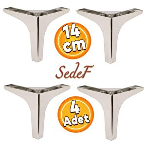 Sedef Lüks Mobilya Kanepe Sehpa Tv Ünitesi Koltuk Ayağı 14 Cm Krom Ayak 4 Adet