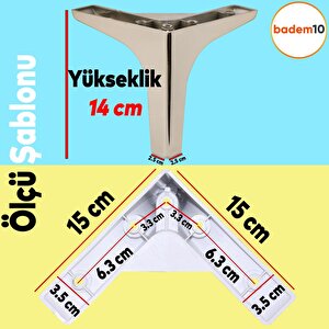 Sedef Lüks Mobilya Kanepe Sehpa Tv Ünitesi Koltuk Ayağı 14 Cm Krom Ayak 4 Adet