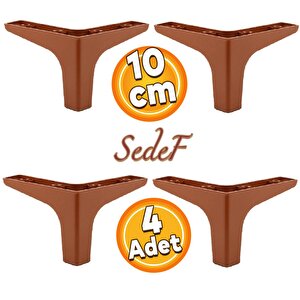 Sedef Lüks Mobilya Kanepe Sehpa Tv Ünitesi Koltuk Ayağı 10 Cm Düz Kahverengi Ayak (4 Adet)