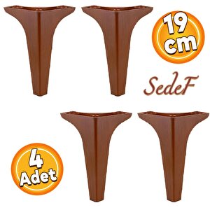 Sedef Lüks Mobilya Kanepe Sehpa Tv Ünitesi Koltuk Ayağı 19 Cm Ahşap Desenli Baza Ayak 4 Adet