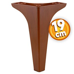 Sedef Lüks Mobilya Kanepe Sehpa Tv Ünitesi Koltuk Ayağı 19 Cm Ahşap Desenli Baza Ayak 4 Adet