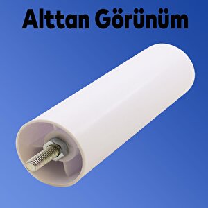 Gizli Mobilya Baza Koltuk Tv Ünitesi Ayak Silindir Kanepe Orta Destek Ayağı Beyaz 12 Cm (4 Adet)
