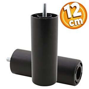Mobilya Kanepe Koltuk Baza Yükseltme Yükseltici M8 Civatalı Incediş Destek Ayağı Ayakları Siyah 12cm