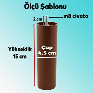 Gizli Mobilya Kanepe Sehpa Tv Ünitesi Koltuk Orta Destek Ayağı 15 Cm Kahverengi Baza Ayak