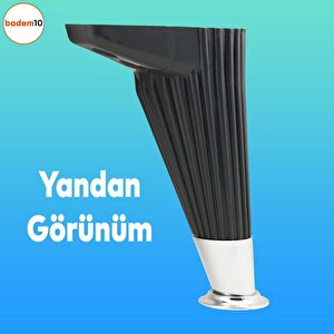Wetra Line Lüks Mobilya Kanepe Sehpa Tv Ünitesi Koltuk Ayağı 17 Cm Antrasit Krom Baza Ayak