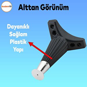 Wetra Line Lüks Mobilya Kanepe Sehpa Tv Ünitesi Koltuk Ayağı 17 Cm Antrasit Krom Baza Ayak