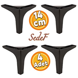 Sedef Lüks Mobilya Kanepe Sehpa Tv Ünitesi Koltuk Ayağı 14 Cm Siyah Ayak 4 Adet