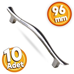 Orkide Çekmece Dolap Dolabı Kulpu Kulbu (96 Mm-9.6 Cm) Krom Metal Kulpları 10 Adet Mobilya Mutfak