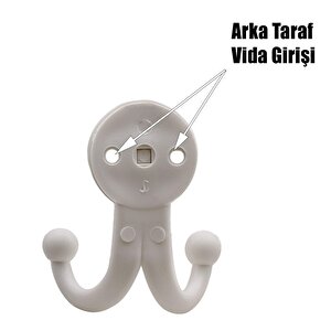 Karataş Askılık Vestiyer Duvar Askısı Dolap Elbise Askılığı Sert Plastik Beyaz