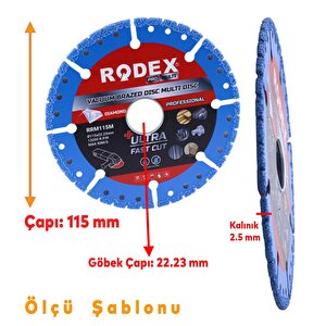 Vakum Kaynaklı Elmas Testere Sağlam Uzun Ömürlü Çok Amaçlı Kesme Disk Diski 115 Mm Rrm115m