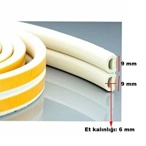 Kapı Pencere Bandı Fitili Yapışkanlı Soğuk İzolasyon 5x2=10 Metre Beyaz