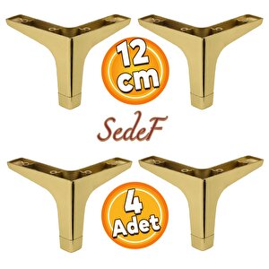 Sedef Lüks Mobilya Kanepe Sehpa Tv Ünitesi Koltuk Ayağı 12 Cm Gold Ayak (4 Adet)