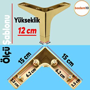 Sedef Lüks Mobilya Kanepe Sehpa Tv Ünitesi Koltuk Ayağı 12 Cm Gold Ayak (4 Adet)