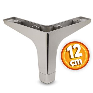 Sedef Lüks Mobilya Kanepe Sehpa Tv Ünitesi Koltuk Ayağı 12 Cm Krom Ayak (4 Adet)