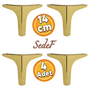 Sedef Lüks Mobilya Kanepe Sehpa Tv Ünitesi Koltuk Ayağı 14 Cm Gold Ayak 4 Adet