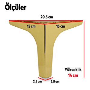 Sedef Lüks Mobilya Kanepe Sehpa Tv Ünitesi Koltuk Ayağı 14 Cm Gold Ayak 4 Adet