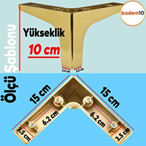 Sedef Lüks Mobilya Kanepe Sehpa Tv Ünitesi Koltuk Ayağı 10 Cm Gold Ayak (4 Adet)