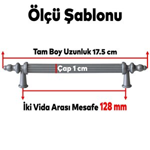 Polavit Çekmece Mutfak Dolap Kapak Kulpu Kulbu 128 Mm Gri Sert Plastik Kulp