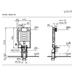 Vitra İntegra Rim-ex Kanalsız Asma Klozet+vitra Yavaş Kapak 85+vitra Gömme Rezervuar Set 800-1868