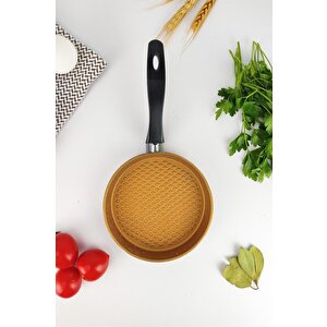 Alüminyum Döküm Mini Yuvarlak Tava Sarı - Mnb05532