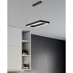 Mesita ( Siyah Kasa, Sarı Işık ) Sarkıt Ledli Modern Led Avize, Salon, Mutfak, Oturma Odası