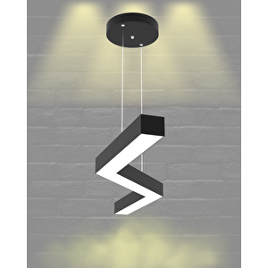 Gabbiano ( Siyah Kasa, Sarı Işık ) Sarkıt Ledli Modern Led Avize, Salon, Mutfak, Oturma Odası Sarı Işık (3000K)