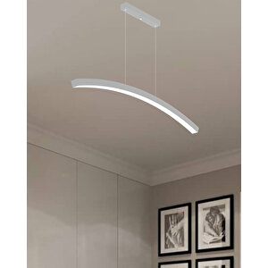 Luna ( Gri Kasa, Beyaz Işık ) Sarkıt Ledli Modern Led Avize, Salon, Mutfak, Oturma Odası Beyaz Işık (6500K)