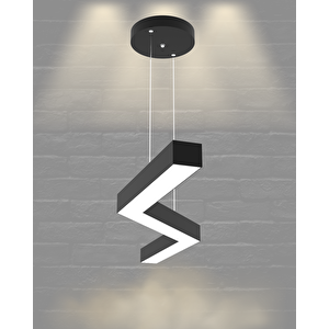 Gabbiano ( Siyah Kasa, Doğal Beyaz Işık ) Sarkıt Ledli Modern Led Avize, Salon, Mutfak, Oturma Odası Gün Işığı 4000K