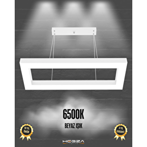 Mesita ( Beyaz Kasa, Beyaz Işık ) Sarkıt Ledli Modern Led Avize, Salon, Mutfak, Oturma Odası Beyaz Işık (6500K)