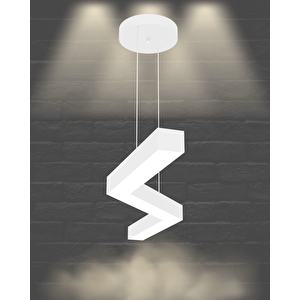 Gabbiano ( Beyaz Kasa, Doğal Beyaz Işık ) Sarkıt Ledli Modern Led Avize, Salon, Mutfak, Oturma Odası Gün Işığı 4000K