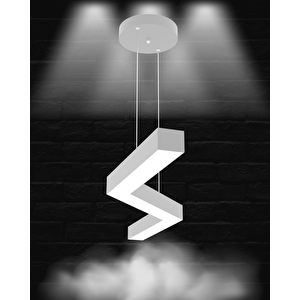 Gabbiano ( Gri Kasa, Beyaz Işık ) Sarkıt Ledli Modern Led Avize, Salon, Mutfak, Oturma Odası Beyaz Işık (6500K)