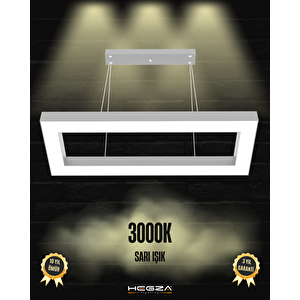 Mesita ( Gri Kasa, Sarı Işık ) Sarkıt Ledli Modern Led Avize, Salon, Mutfak, Oturma Odası Sarı Işık (3000K)