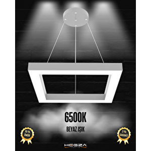 Quattro ( Gri Kasa, Beyaz Işık ) Sarkıt Ledli Modern Led Avize, Salon, Mutfak, Oturma Odası Beyaz Işık (6500K)