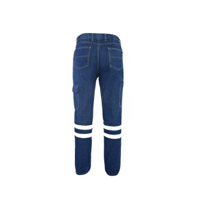 Kot İş Takımı Reflektörlü Kot Pantolon Ve Reflektörlü İş Yeleği Myform Marka 9128-2136