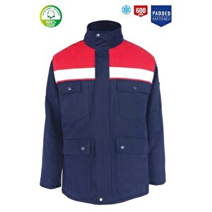 Kışlık İş Takımı Çok Cepli Reflektörlü Mont 4111 Ve 7/7 İş Pantolonu 2958 Lacivert Renk Yüzde Yüz Pamuk