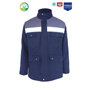 Kışlık İş Takımı Çok Cepli Reflektörlü Mont 4111 Ve 7/7 İş Pantolonu 2958 Lacivert Renk Yüzde Yüz Pamuk