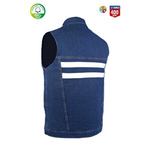Kot İş Takımı Reflektörlü Kot Pantolon Ve Reflektörlü İş Yeleği Myform Marka 9128-2136 S