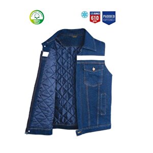Kot İş Takımı Reflektörlü Kot Pantolon Ve Reflektörlü Kapitoneli  İş Yeleği Kışlık Myform Marka 9129-2136 S