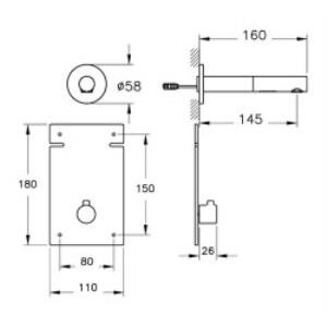 Vitra Origin Temassız Ankastre Lavabo Bataryası A47110 Kısa - Krom