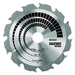 190x30 Mm 12 Diş İnşaat Ahşabı İçin Daire Testere Bıçağı 2608640633