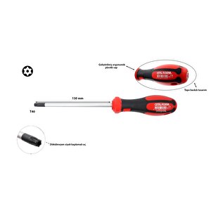 Ceta Form T40 X 130 Mm Delikli Torx Tornavida F19-040-130