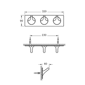 Vitra Istanbul Askı A48012 Üçlü - Krom