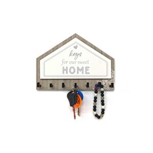 Cajuart Gri Kahverengi Üçgen Keys For Home Askı Anahtarlık Dekor Çok Renkli