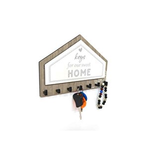 Cajuart Gri Kahverengi Üçgen Keys For Home Askı Anahtarlık Dekor Çok Renkli